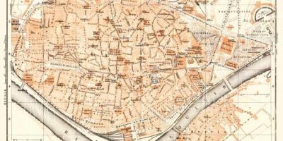 Քարտեզը հին քաղաքի Սեւիլիայի Իսպանիայում