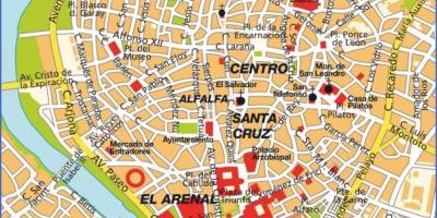 Սեվիլիա (Իսպանիա) քարտեզ տեսարժան վայրերը