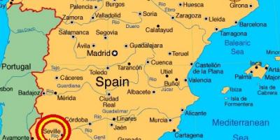 Քարտեզ Իսպանիայի ցույց է տալիս Սեւիլիան