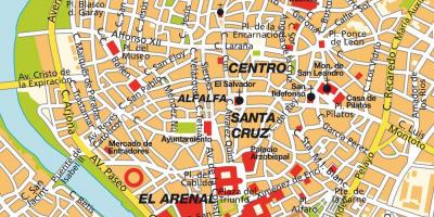 Քարտեզ Սեվիլիա (Իսպանիա) քաղաքի կենտրոն 